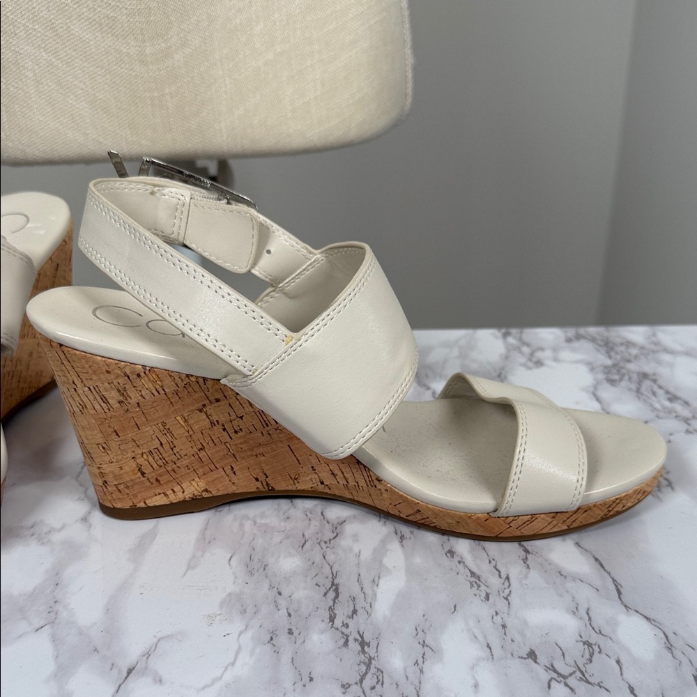 Calvin Klein Women's Cream Sandals - Picture 4 of 13